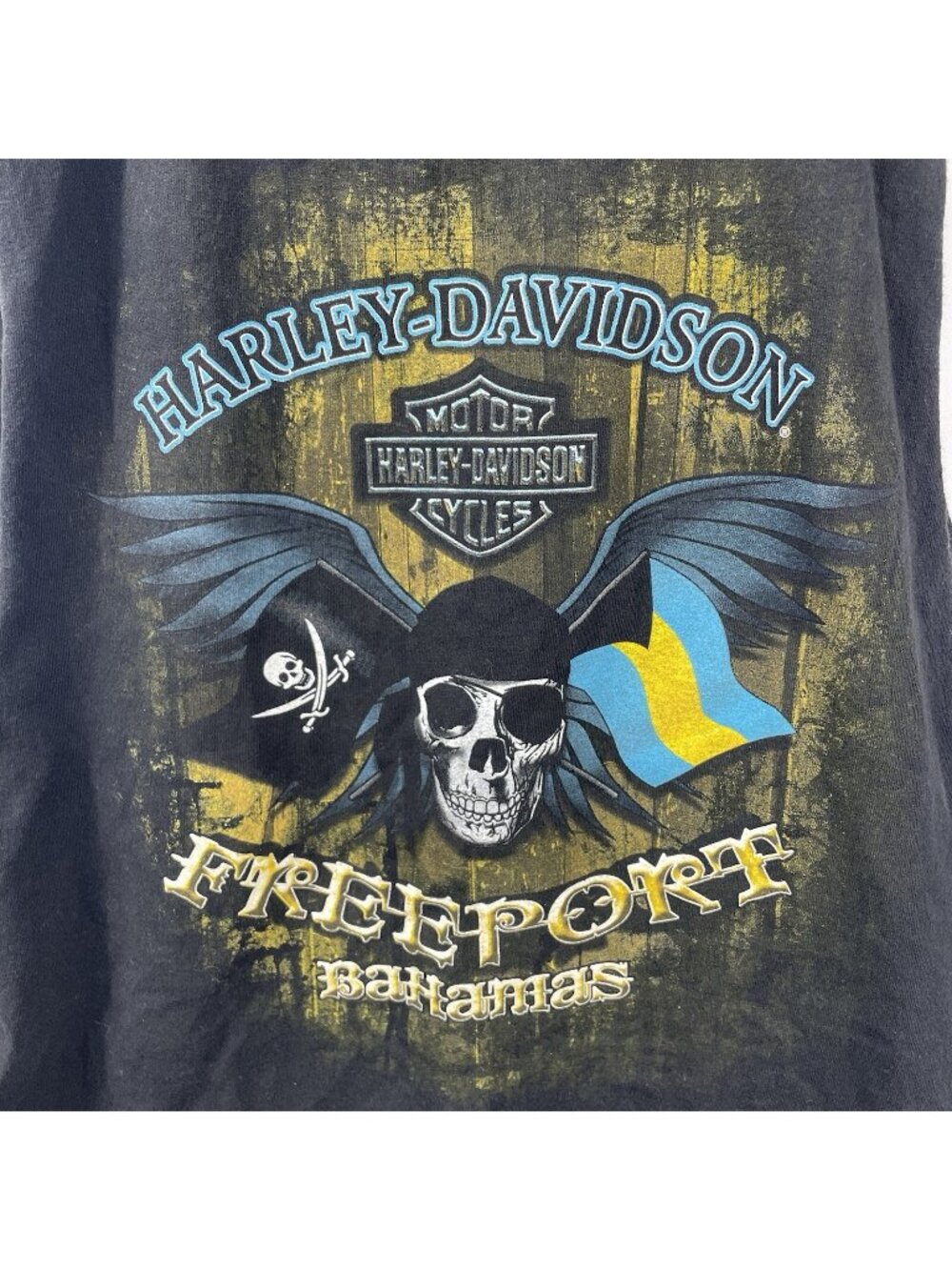 Harley Davidson Freeport Bahamas Skull Graphic Black Sleeveless T-Shirt Mens XXL